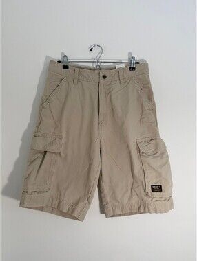 Timberland Beige Cargo Shorts Men's Size 32 100% Cotton Utility Outdoor Casual